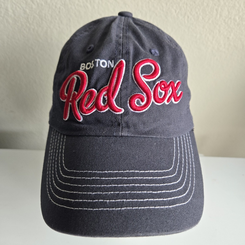 Boston Red Sox Spelled Out Gray Hat Fan Favorite Cotton Women's Adjustable EUC